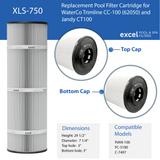 Waterco Trimline CC100 (62050) and Jandy CT-100 Replacement Filter Cartridge – Replaces C-7497, PJAN-100 and FC-5180 | XLS-750 1PACK by Excel Filters