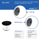 XLS-937 1 Pack Replacement Filter for Waterco Opal XL 90, 270. WaterCo Part Number 701041