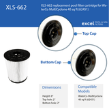 XLS-662 1PACK Pool & Spa Filter Replacement Cartridge For Waterco Multicyclone 40 Sq Ft (62451)