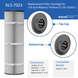 Waterco Trimline CC150 Compatible Replacement Pool Filter Cartridge – Replaces Waterco Part Number # 62051 and 62150 and C-7454  | XLS-7023 1PACK by Excel Filters