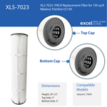 XLS-7023 1PACK Replacement Filter for 150 sq ft Waterco Trimline CC150.   Also Replaces Unicel C-7454
