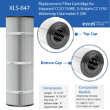 Hayward Star Clear Plus C1750, C1900 and Waterway Clearwater II 200 Replacement Filter Cartridge – Replaces C-8419, PWWCT-200, PXST175 | XLS-847 1PACK