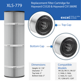 4-Pack Excel Filters XLS-779 replacement filter cartridges for Hayward Super-Star-Clear C5500 and SwimClear C5520 — view 2