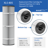 Hayward Star Clear II C1100 Compatible Replacement Pool Filter Cartridge – Replaces CX1100RE, PA-100, C-8610, FC-1290 | XLS-805 1PACK by Excel Filters