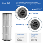 XLS-805 Replacement Filter for Hayward Star-Clear II C1100. Also replaces Hayward CX1100RE, Unicel C-8610; Pleatco PA100; Filbur FC1290