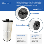 XLS-831 Replacement Pool Filter Cartridge for Sundance Spas 6540-488. Also replaces Unicel C-8326; Pleatco PSD125-2000; Filbur FC-2780