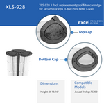XLS-928 3 Pack Replacement Pool Filter Cartridge for Jacuzzi Triclops TC450 (Oval) Pool Filter
