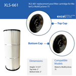 XLS-661 1PACK Replacement Filter Cartridge for WaterCo Multicyclone Ultra 12 or 16.  75 SQ FT Filter for 62453