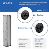 XLS-703 4 Pack Replacement Filter Cartridge for Advantage Manufacturing ELE 150