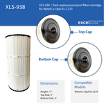 XLS-938 1 Pack Replacement Filter for Waterco Opal XL 180, 270. WaterCo Part Number 701038