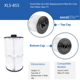 Coleman Maax Spas 75 Replacement Filter Cartridge. Also replaces Unicel C-8475; Filbur FC-3320, Pleatco PCS75N, Coleman Spas 100594 | XLS-855 1PACK