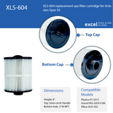 Artesian Spas 50 Replacement Spa Filter Cartridge. Also replaces Unicel 6CH-502, Pleatco PAS-50SV-F2M, Filbur FC-0311  |  XLS-604 1PACK by Excel Filters