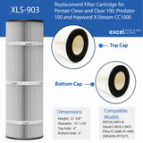 Pentair Clean & Clear 100 / Predator 100 sq. ft. Replacement Filter Cartridge – Replaces PAP100-4, C-9410 and FC-0686 | XLS-903 1PACK by Excel Filters