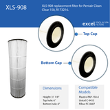 XLS-908 1PACK Replacement Filter for Pentair Clean Clear 150. Also Replaces  Unicel C-9415, PAP150-4, FC-0687, R173216